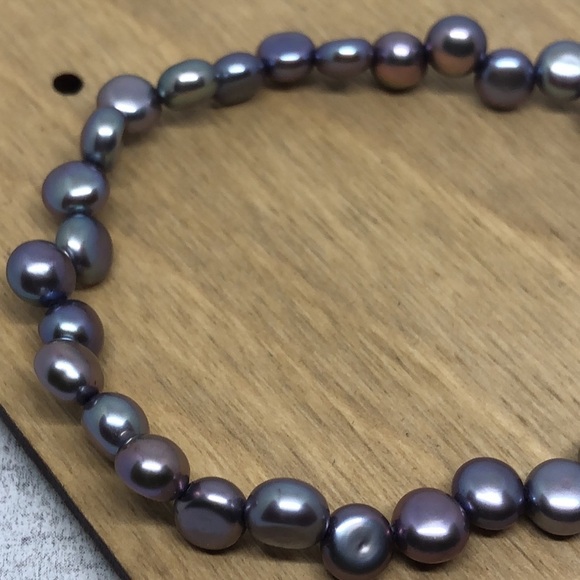 Artisan button potato peacock pearls bracelet sterling silver clasp coastal boho - Picture 2 of 6